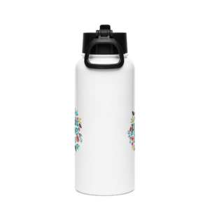 stainless steel water bottle with a straw lid